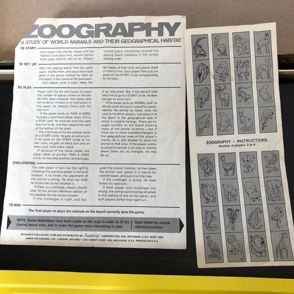 Vintage Zoography Board Game 1972 Amway Study of World Animals READ DSCPT - Picture 16 of 16